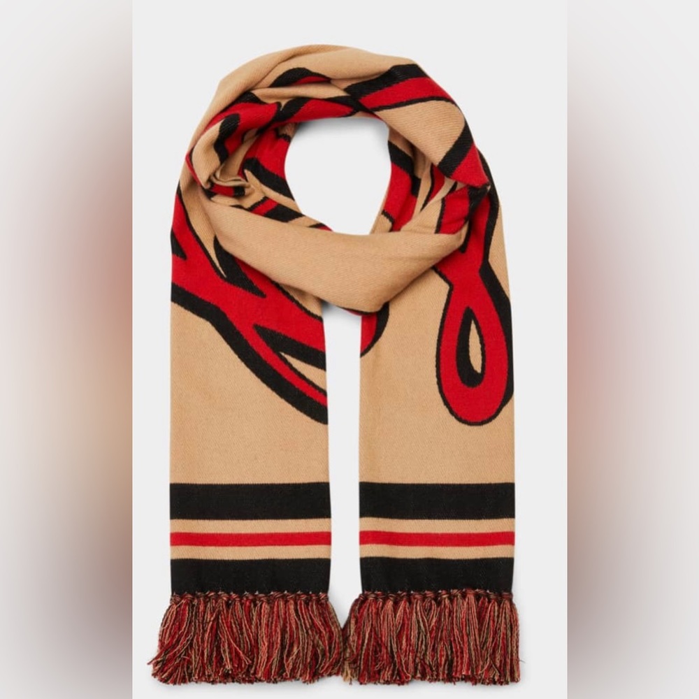 BURBERRY
Football Logo Icon Stripe Scarf